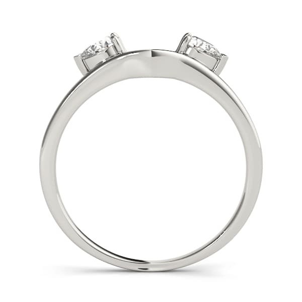 2-Stone Pear Cut Wraps & Inserts Wedding Band (0.18 ct. tw.), Side view in white gold or platinum