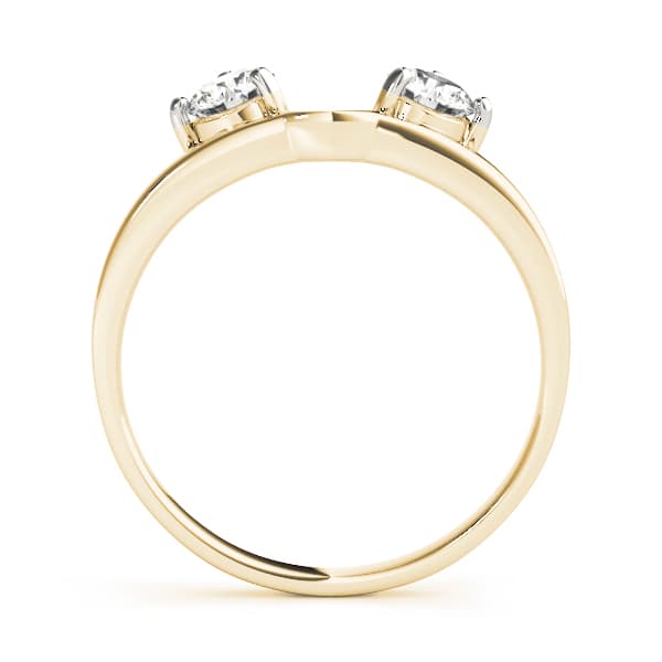 2-Stone Round Cut Wraps & Inserts Wedding Band (1/2 ct. tw.), Side view in yellow gold