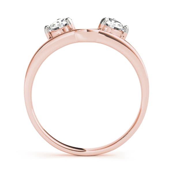 2-Stone Round Cut Wraps & Inserts Wedding Band (0.2 ct. tw.), Side view in rose gold
