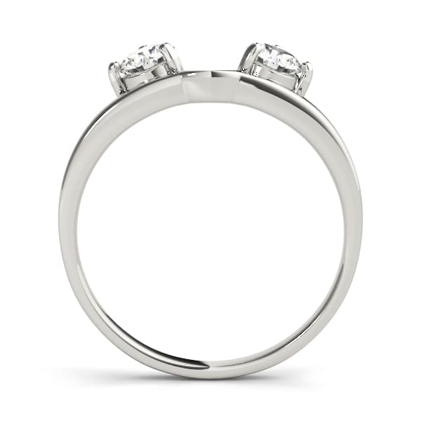 2-Stone Round Cut Wraps & Inserts Wedding Band (0.2 ct. tw.), Side view in white gold or platinum