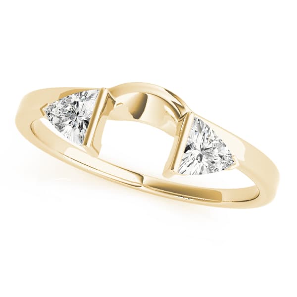 2-Stone Trillion Cut Wraps & Inserts Wedding Band (0.2 ct. tw.), Front view in yellow gold