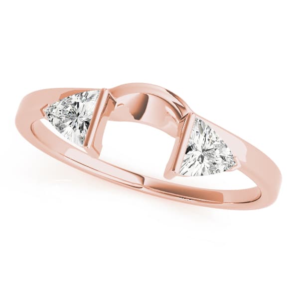 2-Stone Trillion Cut Wraps & Inserts Wedding Band (0.2 ct. tw.), Front view in rose gold