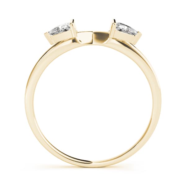 2-Stone Trillion Cut Wraps & Inserts Wedding Band (0.2 ct. tw.), Side view in yellow gold