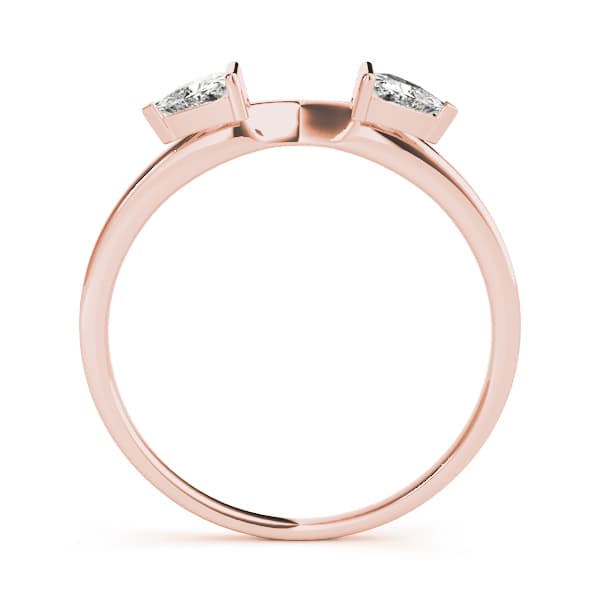 2-Stone Trillion Cut Wraps & Inserts Wedding Band (0.2 ct. tw.), Side view in rose gold