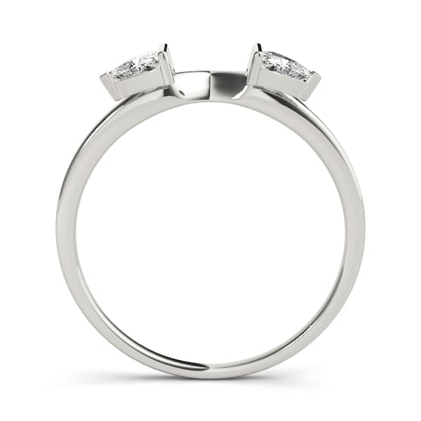 2-Stone Trillion Cut Wraps & Inserts Wedding Band (0.2 ct. tw.), Side view in white gold or platinum