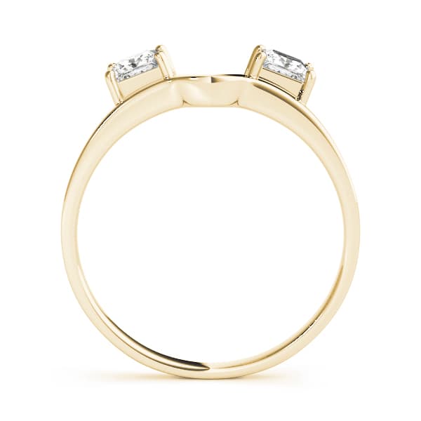 2-Stone Princess Cut Wraps & Inserts Wedding Band (1/3 ct. tw.), Side view in yellow gold