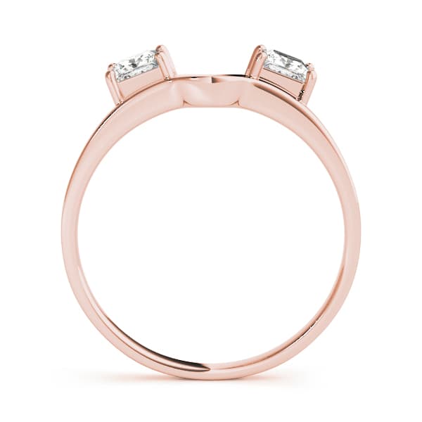 2-Stone Princess Cut Wraps & Inserts Wedding Band (0.2 ct. tw.), Side view in rose gold