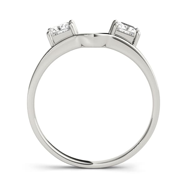 2-Stone Princess Cut Wraps & Inserts Wedding Band (1/3 ct. tw.), Side view in white gold or platinum