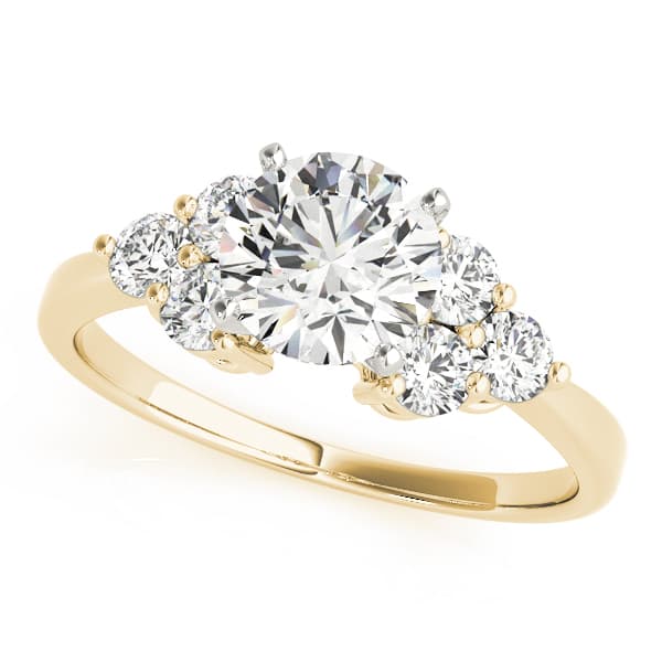 Cluster Sides Engagement Ring, style 82751, Front view in yellow gold