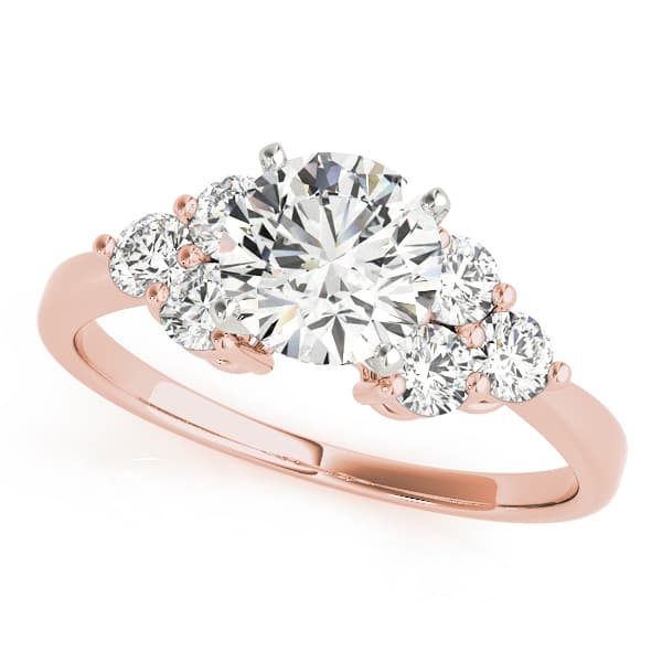 Cluster Sides Engagement Ring, style 82751, Front view in rose gold