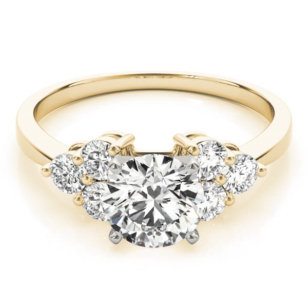 Cluster Sides Engagement Ring, style 82751, On hand view in yellow gold