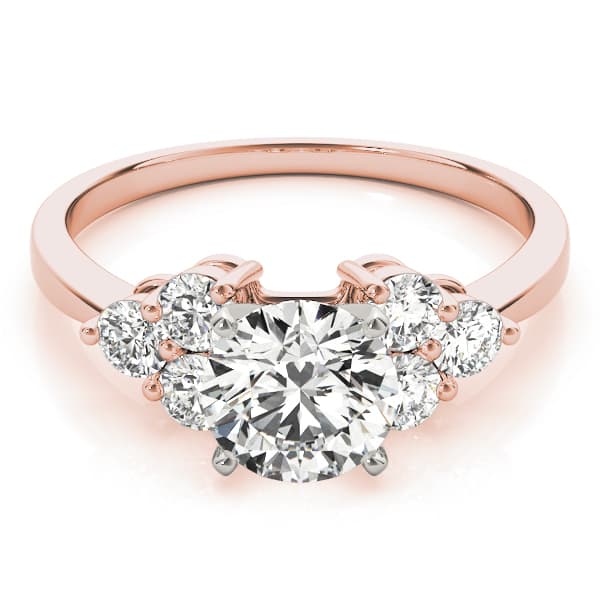 Cluster Sides Engagement Ring, style 82751, On hand view in rose gold