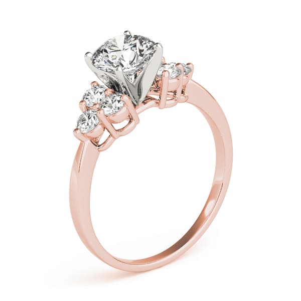 Cluster Sides Engagement Ring, style 82751, Top view in rose gold