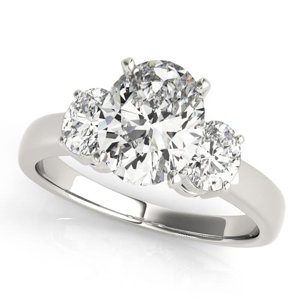 3-Stone Oval Shape Engagement Rings — style 82752 in 10k White Gold