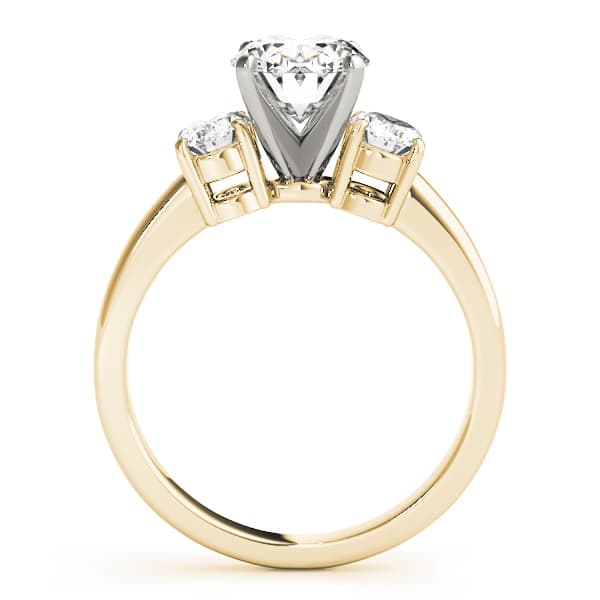 3-Stone Oval Engagement Ring, style 82752, Side view in yellow gold