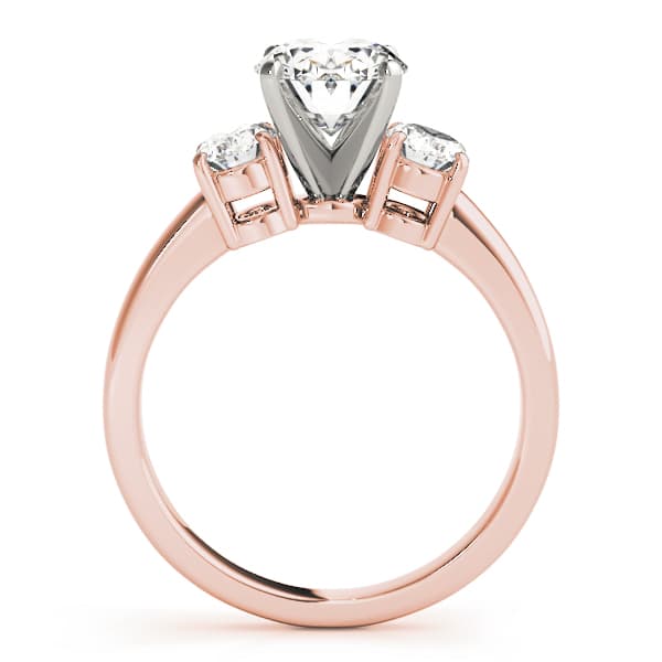 3-Stone Oval Engagement Ring, style 82752, Side view in rose gold
