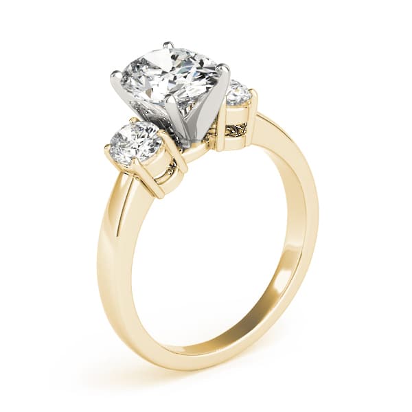 3-Stone Oval Engagement Ring, style 82752, Top view in yellow gold
