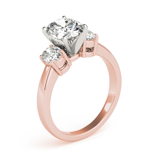 3-Stone Oval Engagement Ring, style 82752, Top view in rose gold