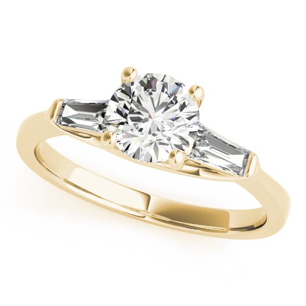 Fancy Shape Baguette Trellis Engagement Ring, style 82753, Front view in yellow gold