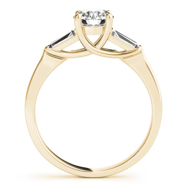 Fancy Shape Baguette Trellis Engagement Ring, style 82753, Side view in yellow gold