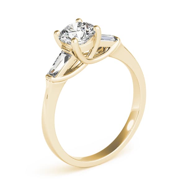 Fancy Shape Baguette Trellis Engagement Ring, style 82753, Top view in yellow gold