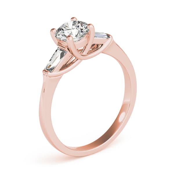 Fancy Shape Baguette Trellis Engagement Ring, style 82753, Top view in rose gold