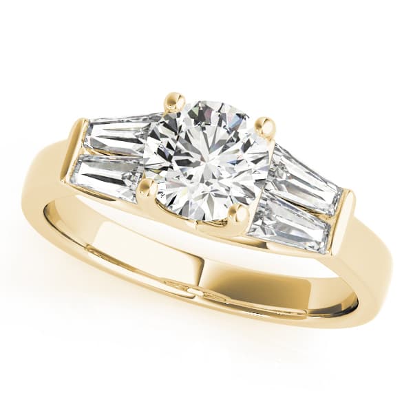 Fancy Shape Bague Engagement Ring, style 82754, Front view in yellow gold