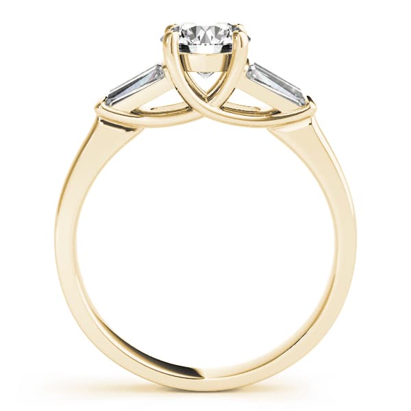 Fancy Shape Bague Engagement Ring, style 82754, Side view in yellow gold