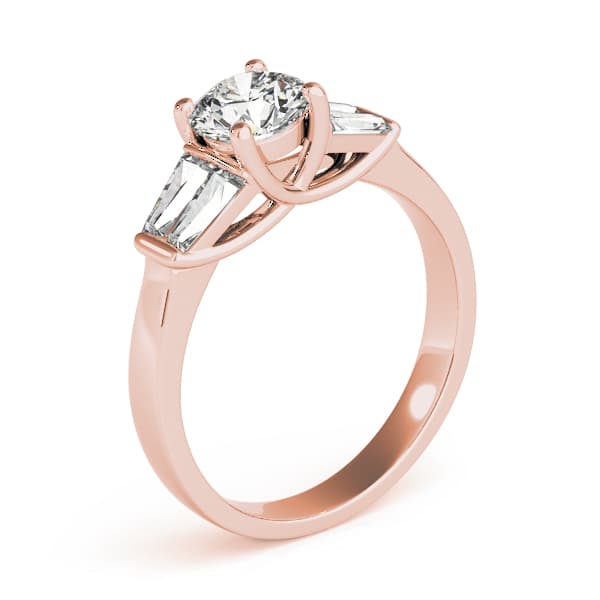 Fancy Shape Bague Engagement Ring, style 82754, Top view in rose gold