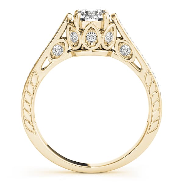 Antique Engagement Ring, style 82755, Side view in yellow gold
