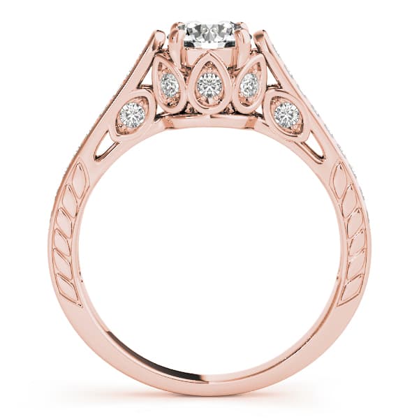 Antique Engagement Ring, style 82755, Side view in rose gold