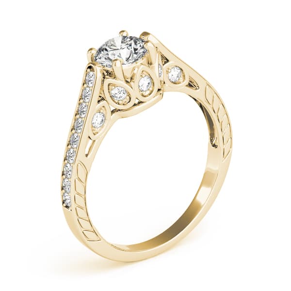 Antique Engagement Ring, style 82755, Top view in yellow gold
