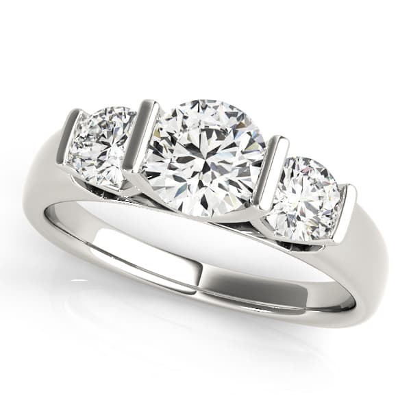 3-Stone Round Engagement Ring — style 82759 in 10k White Gold