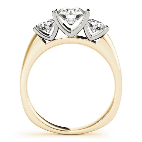 3-Stone Round Engagement Ring, style 82759, Side view in yellow gold