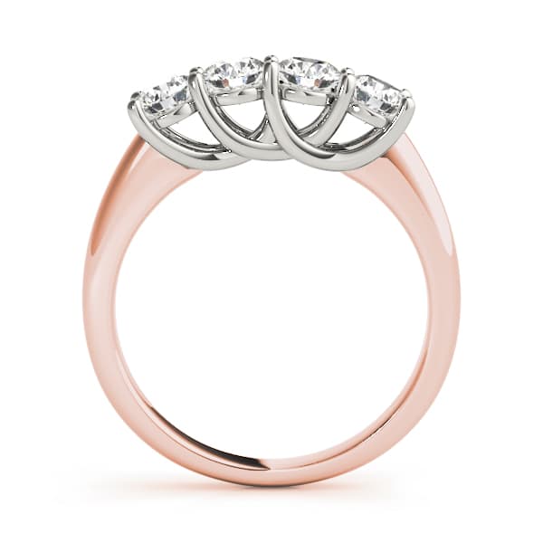 Prong Set Trellis Wedding Ring (2 ct. tw.), Side view in rose gold