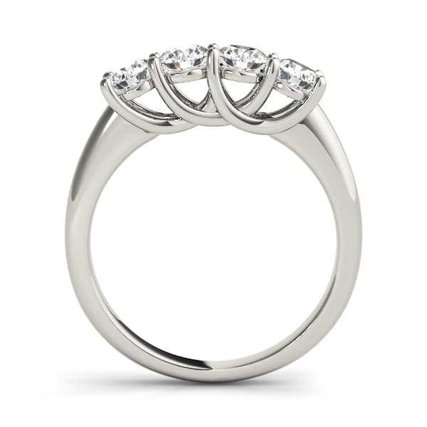 Prong Set Trellis Wedding Ring (0.48 ct. tw.), Side view in white gold or platinum