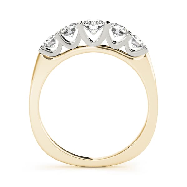 Bar Set Wedding Band (0.28 ct. tw.), Side view in yellow gold