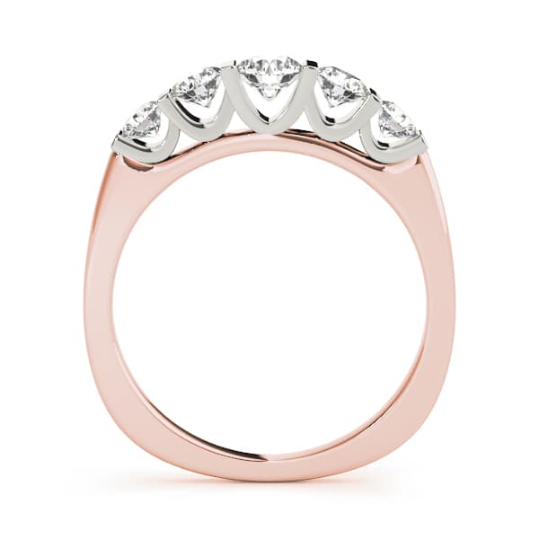 Bar Set Wedding Band (1/2 ct. tw.), Side view in rose gold