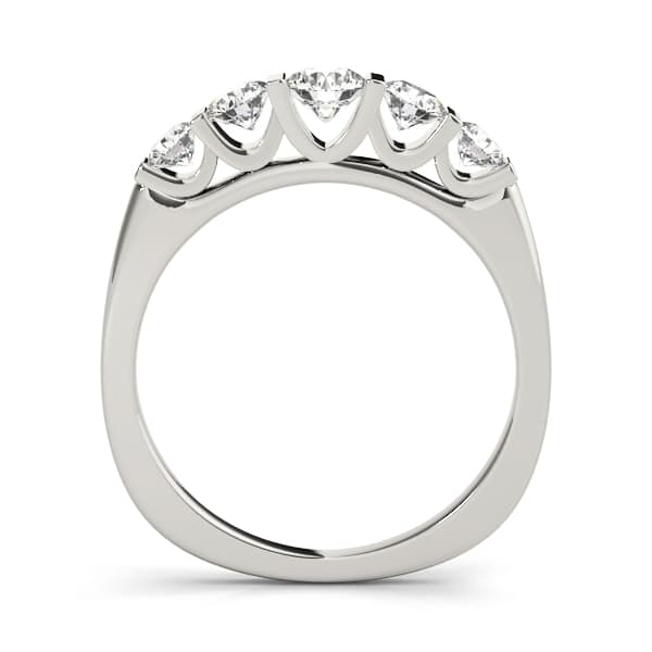 Bar Set Wedding Band (1/2 ct. tw.), Side view in white gold or platinum