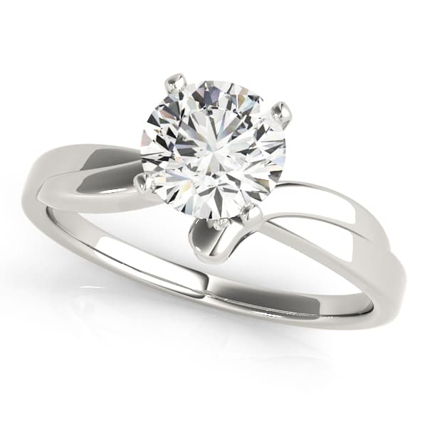 Solitaire Twisted Engagement Ring — style 82765 in 10k White Gold