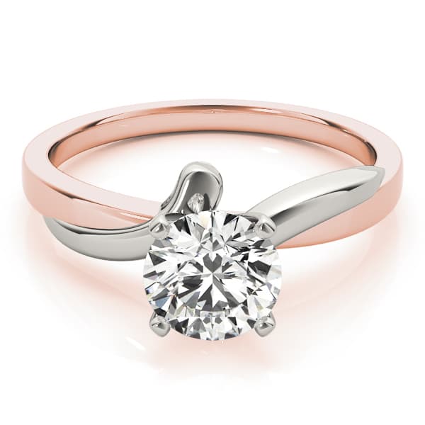 Solitaire Twisted Engagement Ring, style 82765, On hand view in rose gold