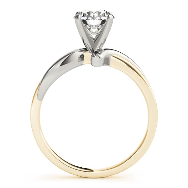 Solitaire Twisted Engagement Ring, style 82765, Side view in yellow gold