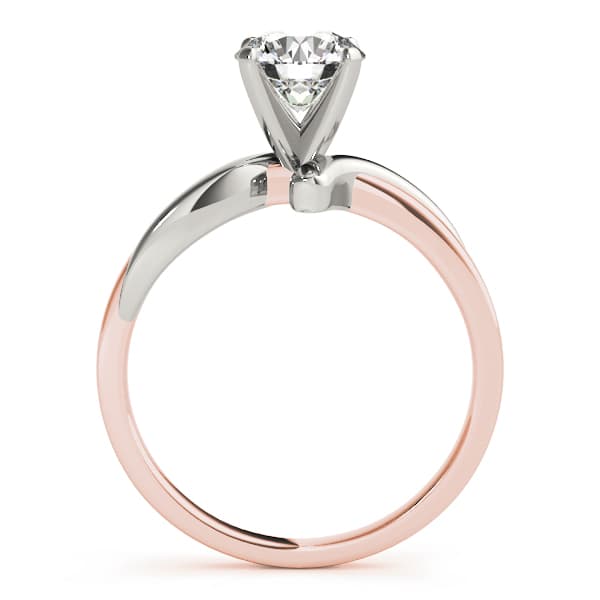 Solitaire Twisted Engagement Ring, style 82765, Side view in rose gold