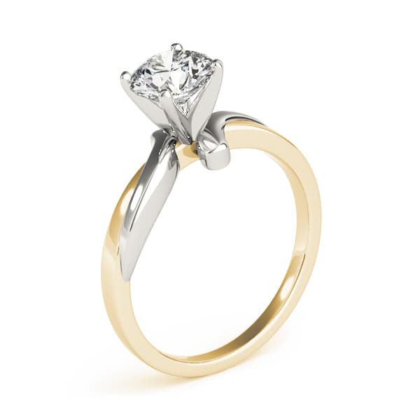 Solitaire Twisted Engagement Ring, style 82765, Top view in yellow gold
