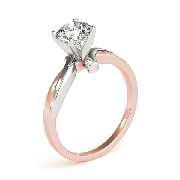 Solitaire Twisted Engagement Ring, style 82765, Top view in rose gold