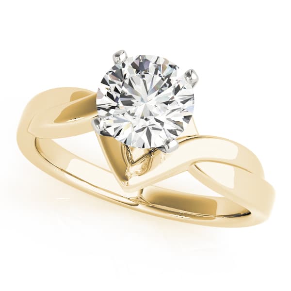 Twisted Shank Solitaire Engagement Ring, style 82766, Front view in yellow gold
