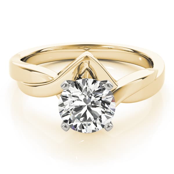 Twisted Shank Solitaire Engagement Ring, style 82766, On hand view in yellow gold