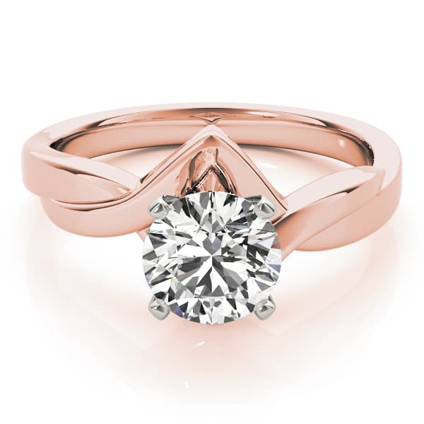 Twisted Shank Solitaire Engagement Ring, style 82766, On hand view in rose gold