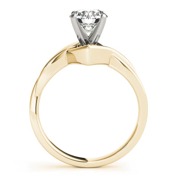 Twisted Shank Solitaire Engagement Ring, style 82766, Side view in yellow gold