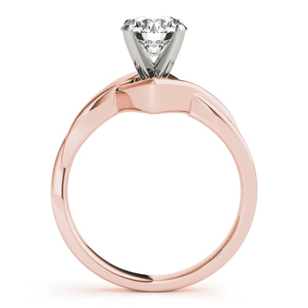 Twisted Shank Solitaire Engagement Ring, style 82766, Side view in rose gold